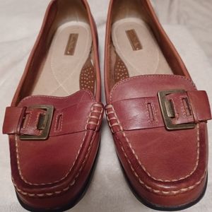 Thom McAn Like New Women's Gwyn Loafer Buckle Brown Leather 7W.